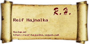 Reif Hajnalka névjegykártya